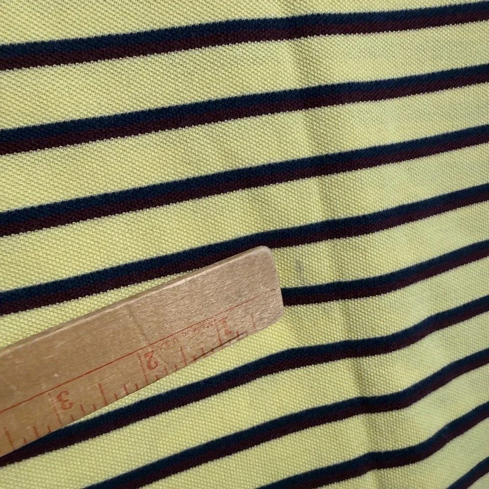 Vintage Polo Ralph Lauren XL Yellow Striped Short Sleeve Polo Shirt Pony Logo